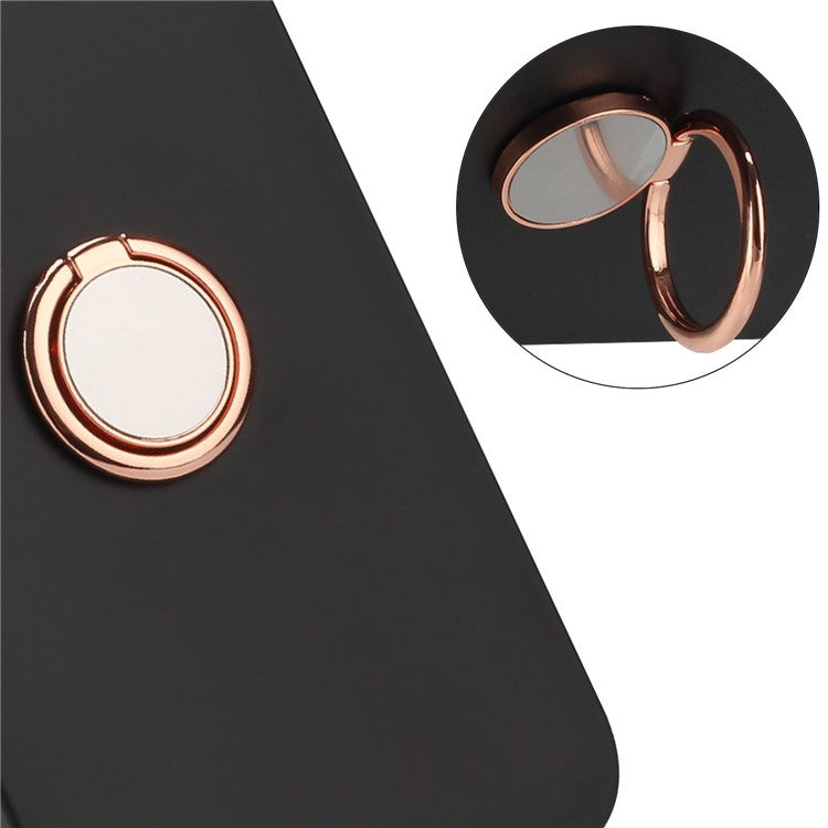 Cellphone Cover for iPhone 14 Pro Ring Kickstand Matte TPU Phone Case Support Car Magnet Mount - Rose Gold