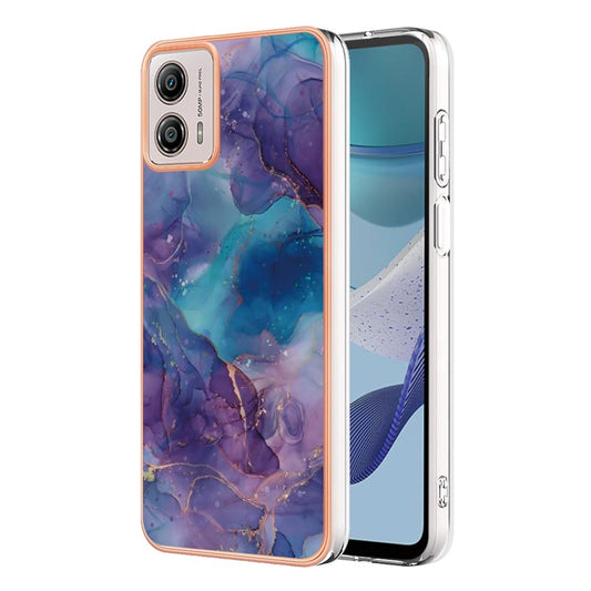 YB IMD Series-16 Style E Phone Case For Motorola Moto G53 5G / G23 4G / G13 4G IMD Marble Pattern 2.0mm TPU Cover - Purple