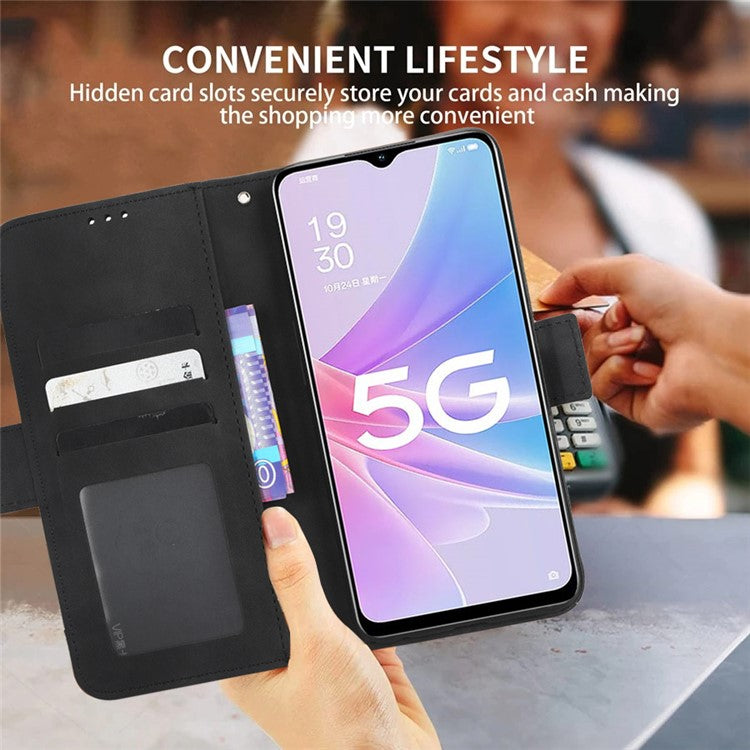 Wallet Phone Case for Huawei P60 Art Leather Flip Cover Multiple Card Slots Phone Shell with Stand - Blue