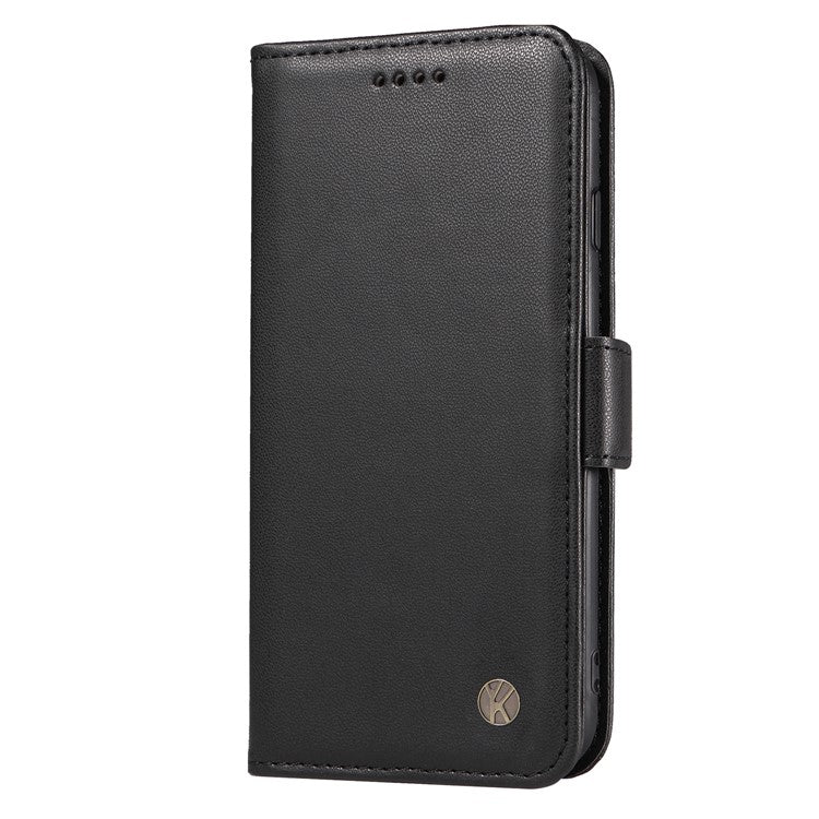 YIKATU YK-003 For iPhone 14 PU Leather Magnetic Flip Case Wallet Stand Protective Cover - Black