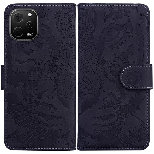 Wallet Stand Shell for Huawei nova Y61 4G / Enjoy 50z 4G Phone Cover Tiger Imprinted PU Leather Case - Black