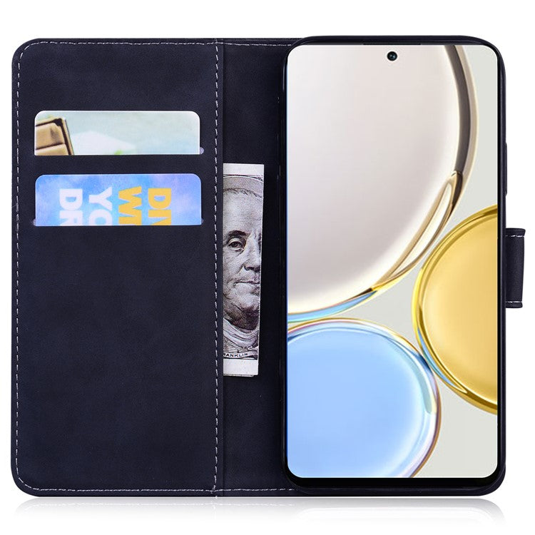 Wallet Stand Shell for Huawei nova Y61 4G / Enjoy 50z 4G Phone Cover Tiger Imprinted PU Leather Case - Black