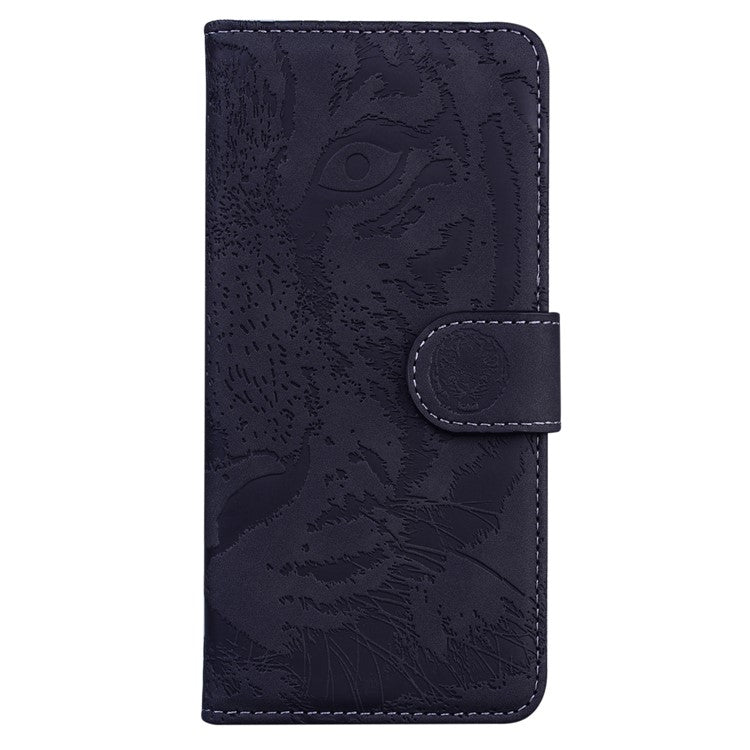 Wallet Stand Shell for Huawei nova Y61 4G / Enjoy 50z 4G Phone Cover Tiger Imprinted PU Leather Case - Black
