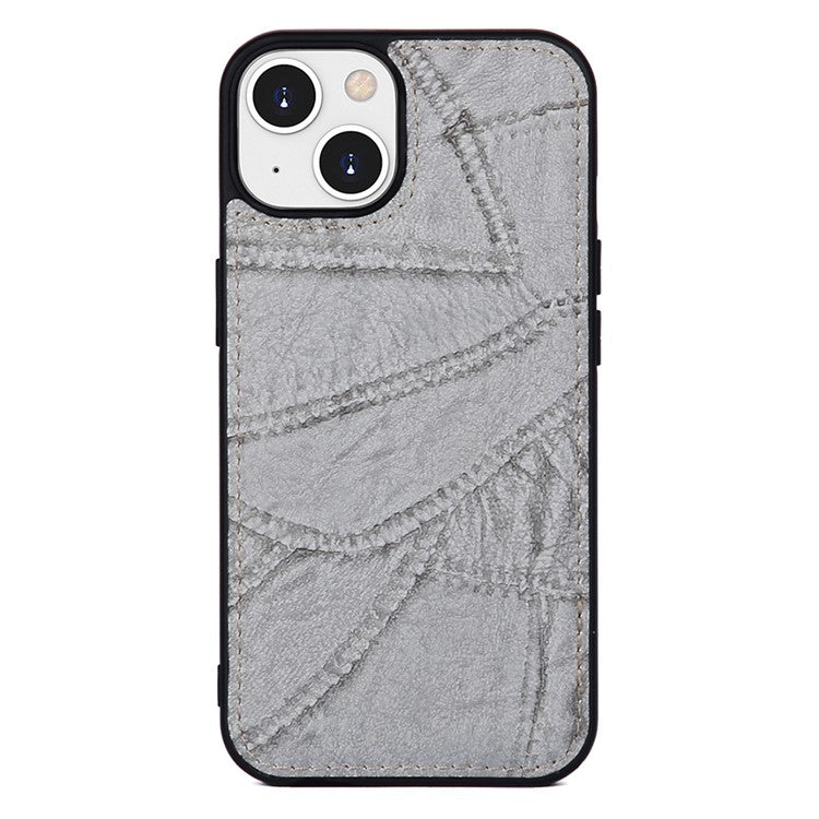 MEGSHI 004 Series Detachable Zipper Wallet Leather Case for iPhone 14 Anti-drop Stand Phone Cover - Grey