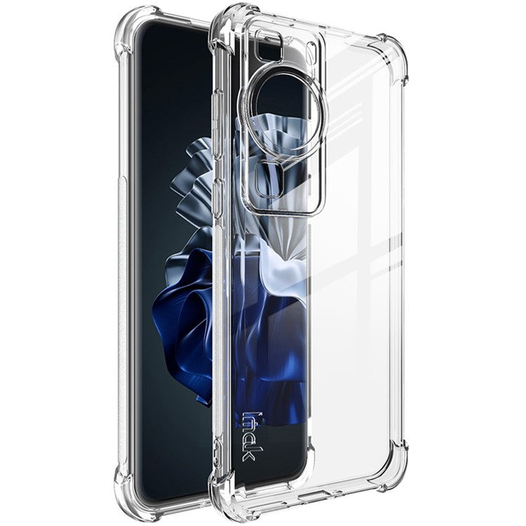 IMAK Phone Case for Huawei P60 Pro / P60 Anti-Shock Airbag Clear TPU Cell Phone Shell Cover - Transparent