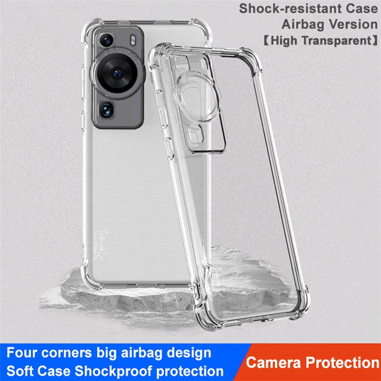 IMAK Phone Case for Huawei P60 Pro / P60 Anti-Shock Airbag Clear TPU Cell Phone Shell Cover - Transparent