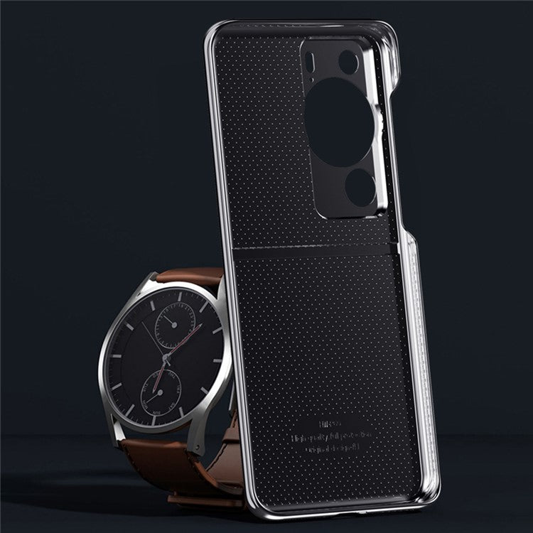 For Huawei P60 Pro Shockproof Case PC PU Leather Case Smartphone Protective Cover - Purple