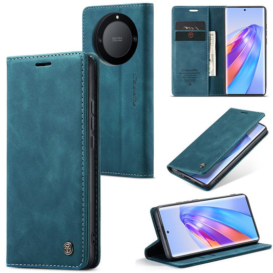 CASEME 013 Series For Honor X40 5G / X9a 5G / Magic5 Lite 5G Phone Case PU Leather Wallet Stand Cover - Blue