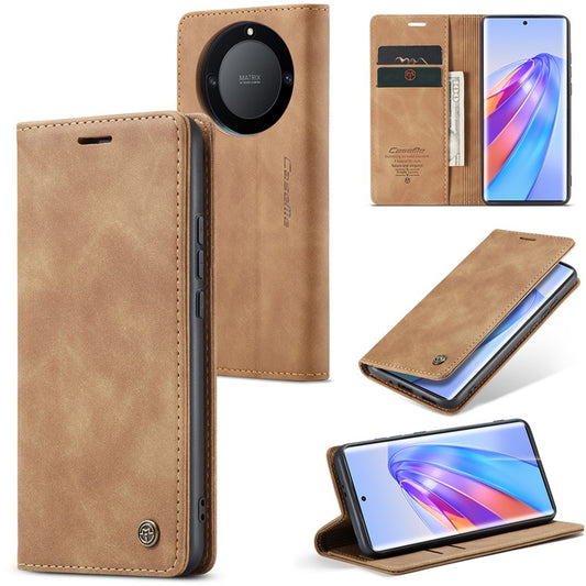 CASEME 013 Series For Honor X40 5G / X9a 5G / Magic5 Lite 5G Phone Case PU Leather Wallet Stand Cover - Brown