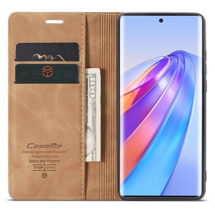 CASEME 013 Series For Honor X40 5G / X9a 5G / Magic5 Lite 5G Phone Case PU Leather Wallet Stand Cover - Brown