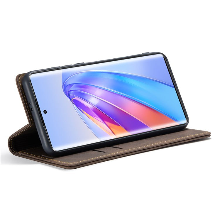 CASEME 013 Series For Honor X40 5G / X9a 5G / Magic5 Lite 5G Phone Case PU Leather Wallet Stand Cover - Coffee