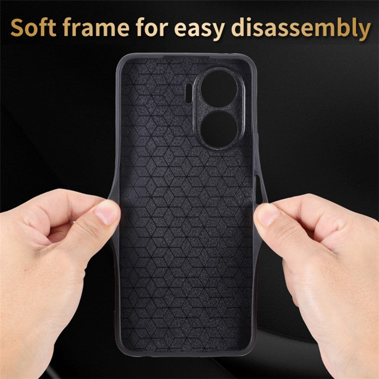 AZNS For Huawei Enjoy 60 Imprinted Phone Case PU Leather Coated TPU Protective Phone Cover - Brown