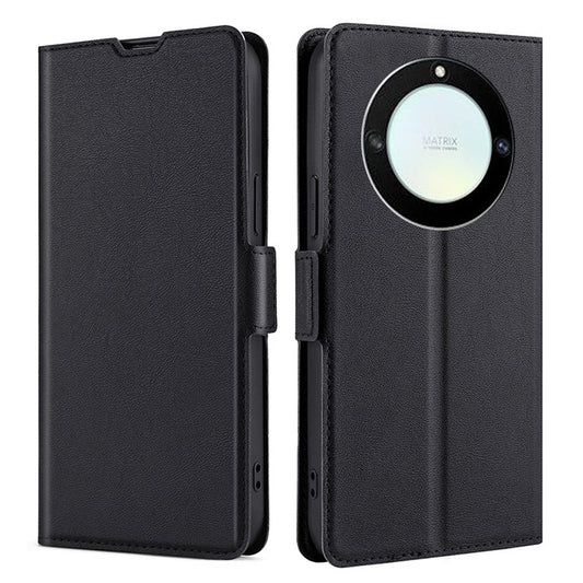 For Honor X40 5G PU Leather Smartphone Case Card Slot Phone Stand Cover - Black