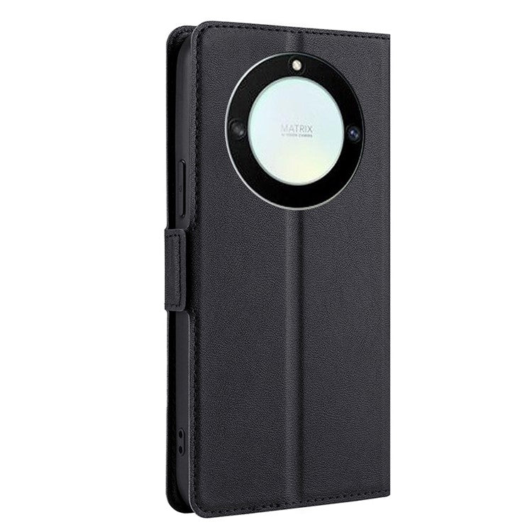 For Honor X40 5G PU Leather Smartphone Case Card Slot Phone Stand Cover - Black