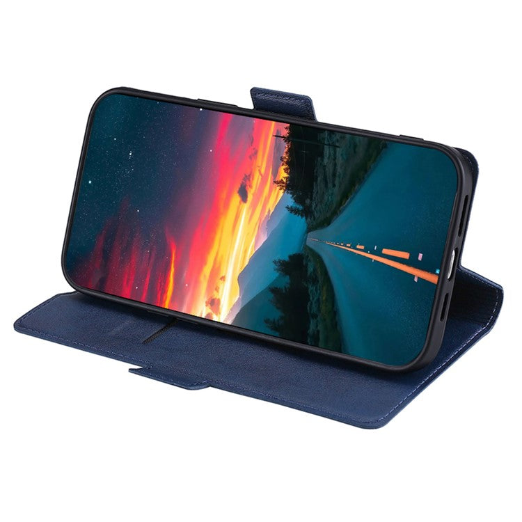 For Honor X40 5G PU Leather Smartphone Case Card Slot Phone Stand Cover - Blue