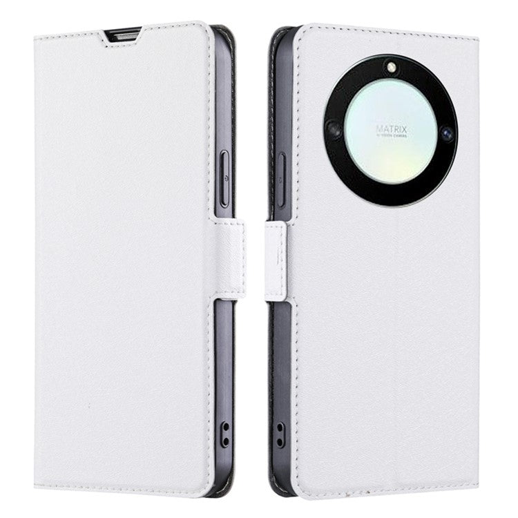 For Honor X40 5G PU Leather Smartphone Case Card Slot Phone Stand Cover - White