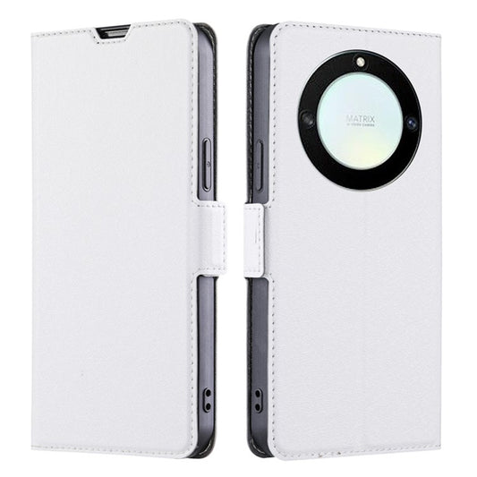 For Honor X40 5G PU Leather Smartphone Case Card Slot Phone Stand Cover - White
