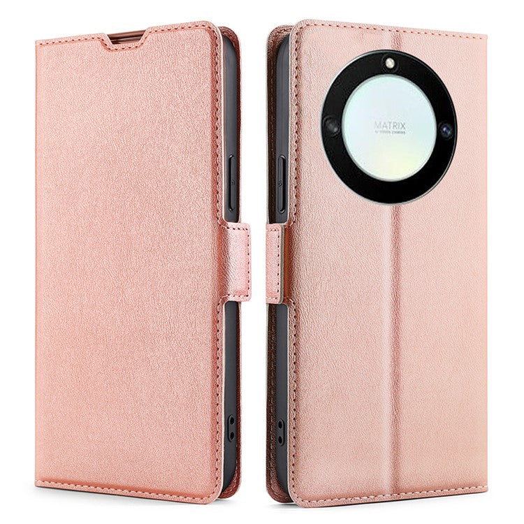 For Honor X40 5G PU Leather Smartphone Case Card Slot Phone Stand Cover - Rose Gold