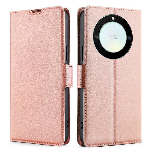 For Honor X40 5G PU Leather Smartphone Case Card Slot Phone Stand Cover - Rose Gold