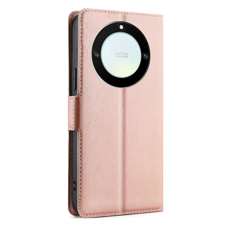 For Honor X40 5G PU Leather Smartphone Case Card Slot Phone Stand Cover - Rose Gold