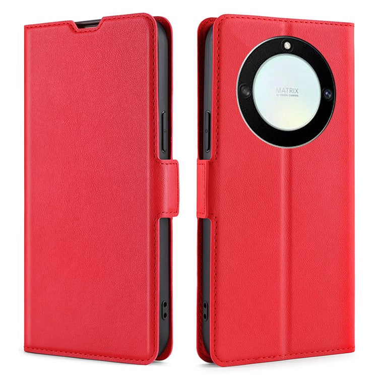 For Honor X40 5G PU Leather Smartphone Case Card Slot Phone Stand Cover - Red