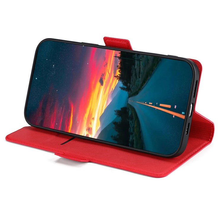 For Honor X40 5G PU Leather Smartphone Case Card Slot Phone Stand Cover - Red