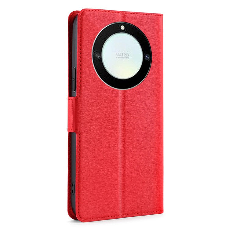 For Honor X40 5G PU Leather Smartphone Case Card Slot Phone Stand Cover - Red