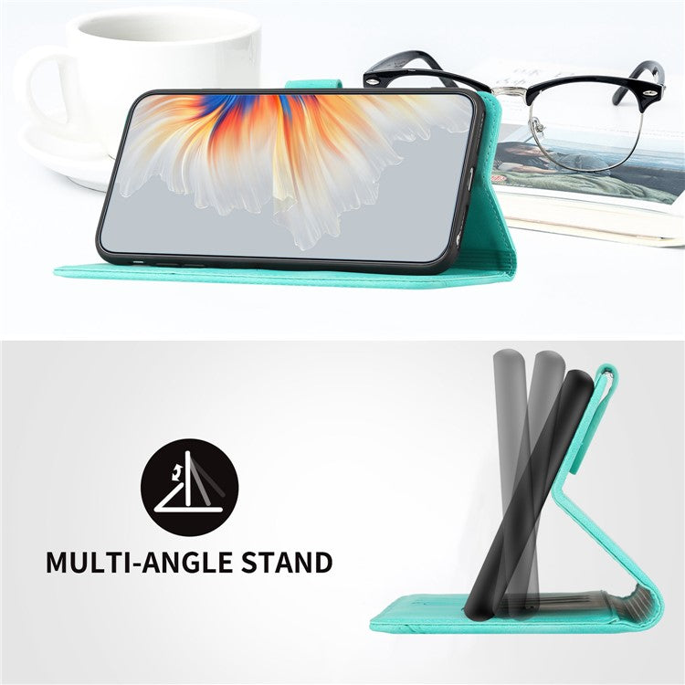 YX003 For Samsung Galaxy A53 5G Phone Shell Wallet PU Leather Imprinted Smile Pattern Phone Stand Case - Baby Blue