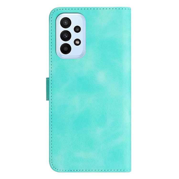 YX003 For Samsung Galaxy A53 5G Phone Shell Wallet PU Leather Imprinted Smile Pattern Phone Stand Case - Baby Blue