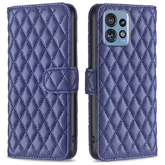 BINFEN COLOR BF Style-14 for Motorola Edge 40 Pro 5G / Moto X40 5G Phone Case Stand PU Leather Wallet Phone Cover - Blue