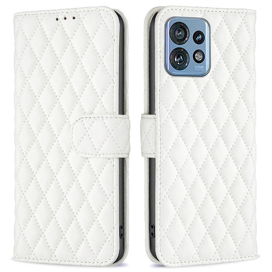 BINFEN COLOR BF Style-14 for Motorola Edge 40 Pro 5G / Moto X40 5G Phone Case Stand PU Leather Wallet Phone Cover - White