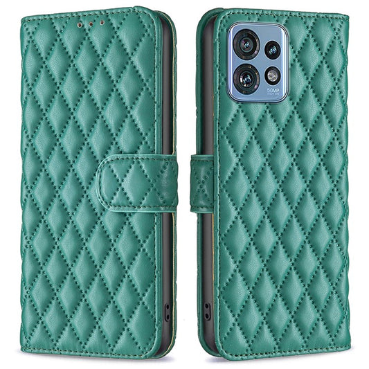 BINFEN COLOR BF Style-14 for Motorola Edge 40 Pro 5G / Moto X40 5G Phone Case Stand PU Leather Wallet Phone Cover - Green