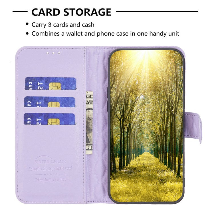 BINFEN COLOR BF Style-14 for Motorola Edge 40 Pro 5G / Moto X40 5G Phone Case Stand PU Leather Wallet Phone Cover - Purple