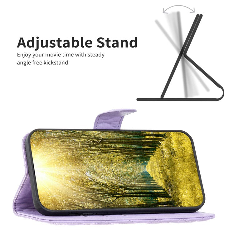 BINFEN COLOR BF Style-14 for Motorola Edge 40 Pro 5G / Moto X40 5G Phone Case Stand PU Leather Wallet Phone Cover - Purple