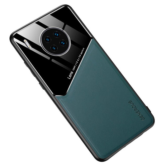 Shockproof Anti-Drop Case for Huawei Y9a TPU + PC + PU Leather Slim Phone Cover Support Magnetic Car Mount - Green