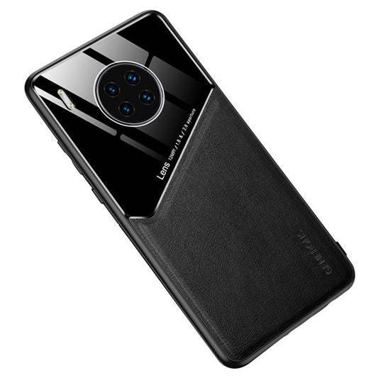 Shockproof Anti-Drop Case for Huawei Y9a TPU + PC + PU Leather Slim Phone Cover Support Magnetic Car Mount - Black