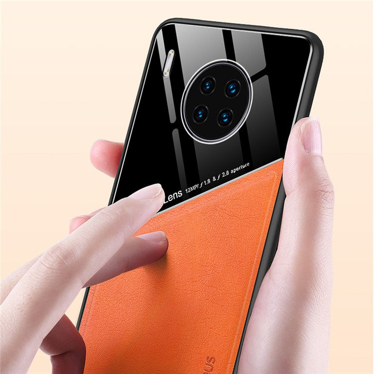 Shockproof Anti-Drop Case for Huawei Y9a TPU + PC + PU Leather Slim Phone Cover Support Magnetic Car Mount - Black