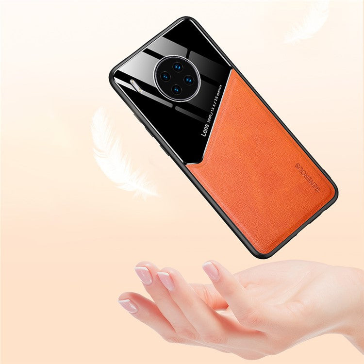 Shockproof Anti-Drop Case for Huawei Y9a TPU + PC + PU Leather Slim Phone Cover Support Magnetic Car Mount - Black