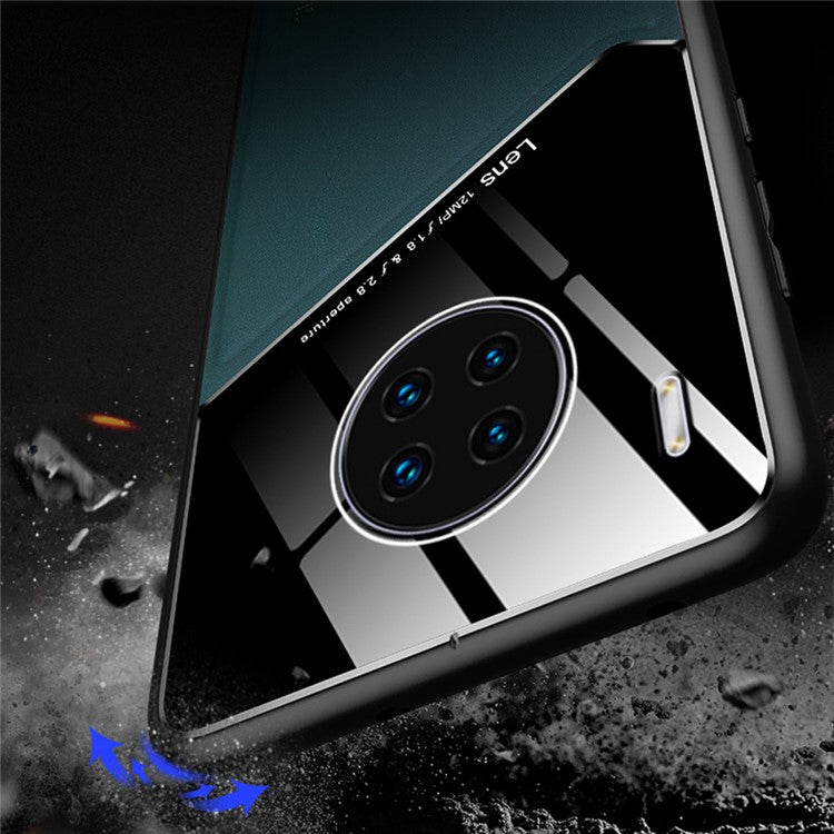Shockproof Anti-Drop Case for Huawei Y9a TPU + PC + PU Leather Slim Phone Cover Support Magnetic Car Mount - Black