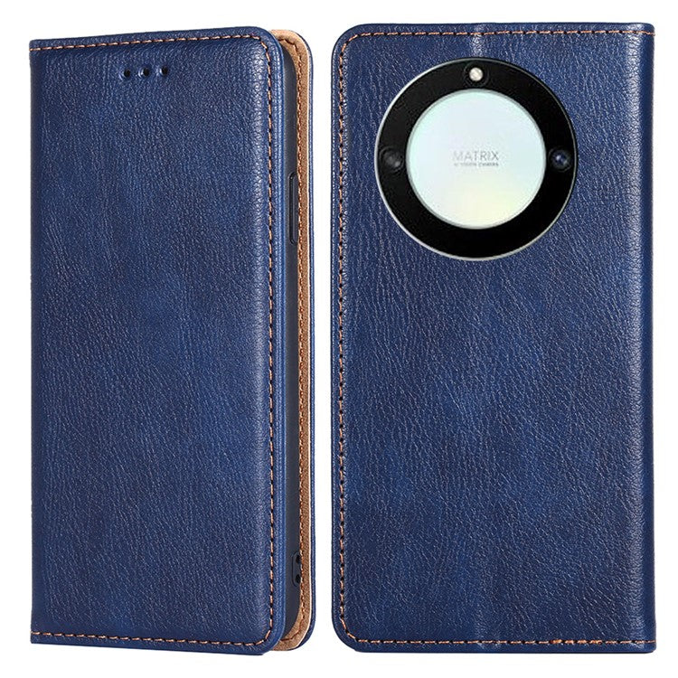 Anti-drop Phone Cover For Honor X40 5G / Honor X9a 5G / Magic5 Lite 5G PU Leather Wallet Stand Case - Blue
