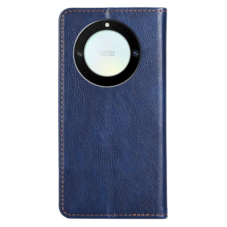 Anti-drop Phone Cover For Honor X40 5G / Honor X9a 5G / Magic5 Lite 5G PU Leather Wallet Stand Case - Blue