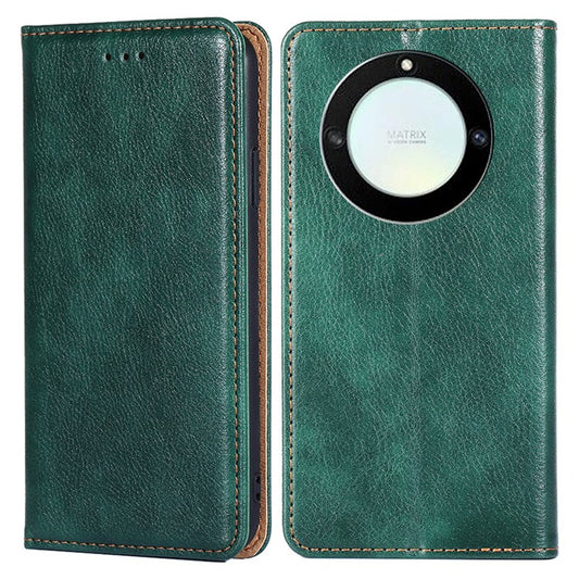 Anti-drop Phone Cover For Honor X40 5G / Honor X9a 5G / Magic5 Lite 5G PU Leather Wallet Stand Case - Green