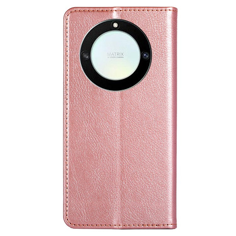 Anti-drop Phone Cover For Honor X40 5G / Honor X9a 5G / Magic5 Lite 5G PU Leather Wallet Stand Case - Rose Gold