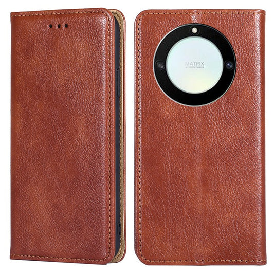 Anti-drop Phone Cover For Honor X40 5G / Honor X9a 5G / Magic5 Lite 5G PU Leather Wallet Stand Case - Brown