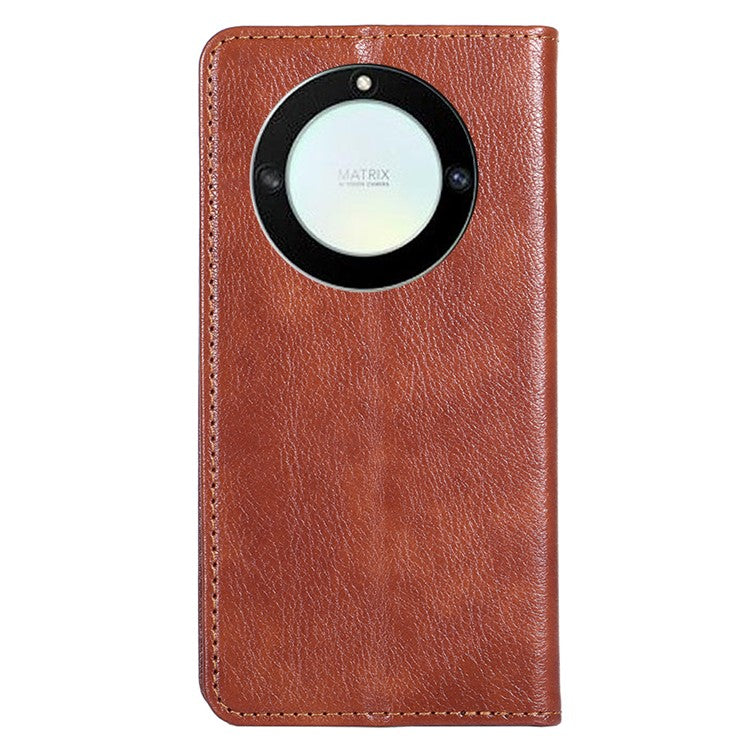 Anti-drop Phone Cover For Honor X40 5G / Honor X9a 5G / Magic5 Lite 5G PU Leather Wallet Stand Case - Brown