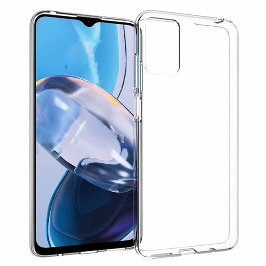 Shockproof Phone Cover for Motorola Moto E22 4G Transparent Glossy Watermark-Free TPU Phone Case