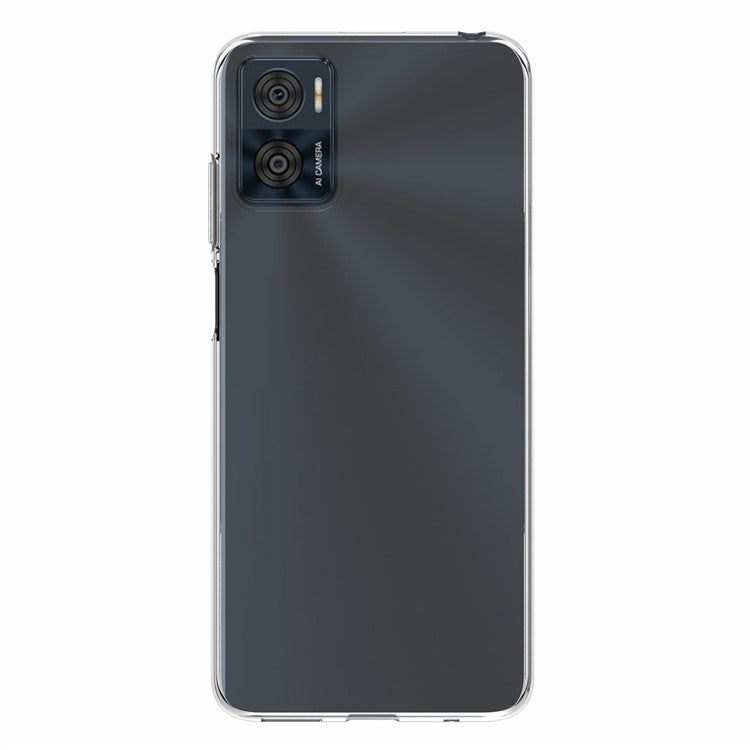 Shockproof Phone Cover for Motorola Moto E22 4G Transparent Glossy Watermark-Free TPU Phone Case