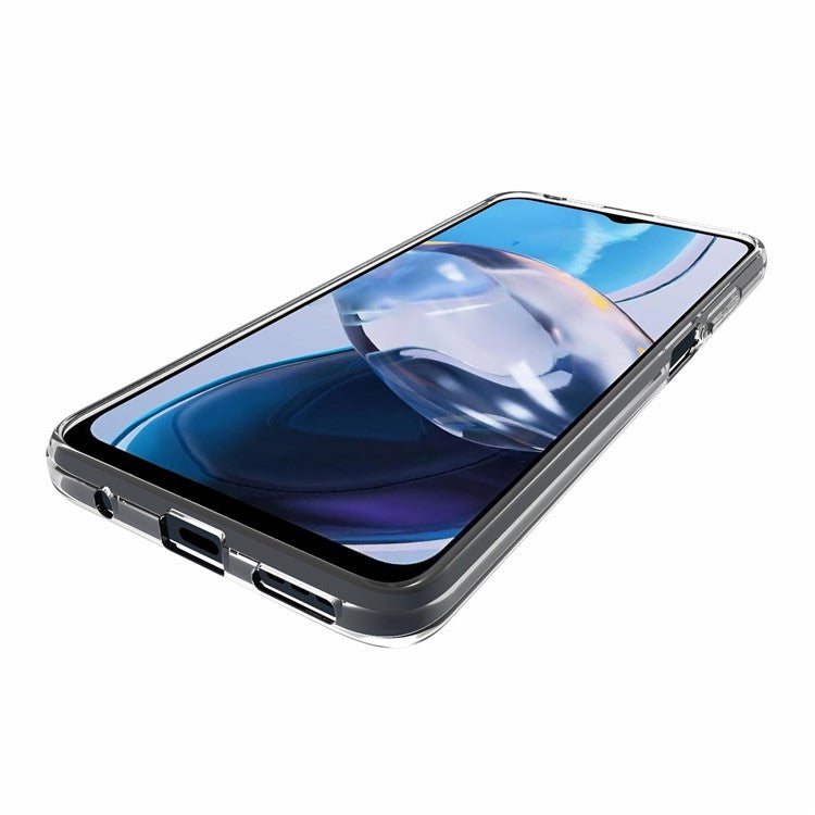 Shockproof Phone Cover for Motorola Moto E22 4G Transparent Glossy Watermark-Free TPU Phone Case