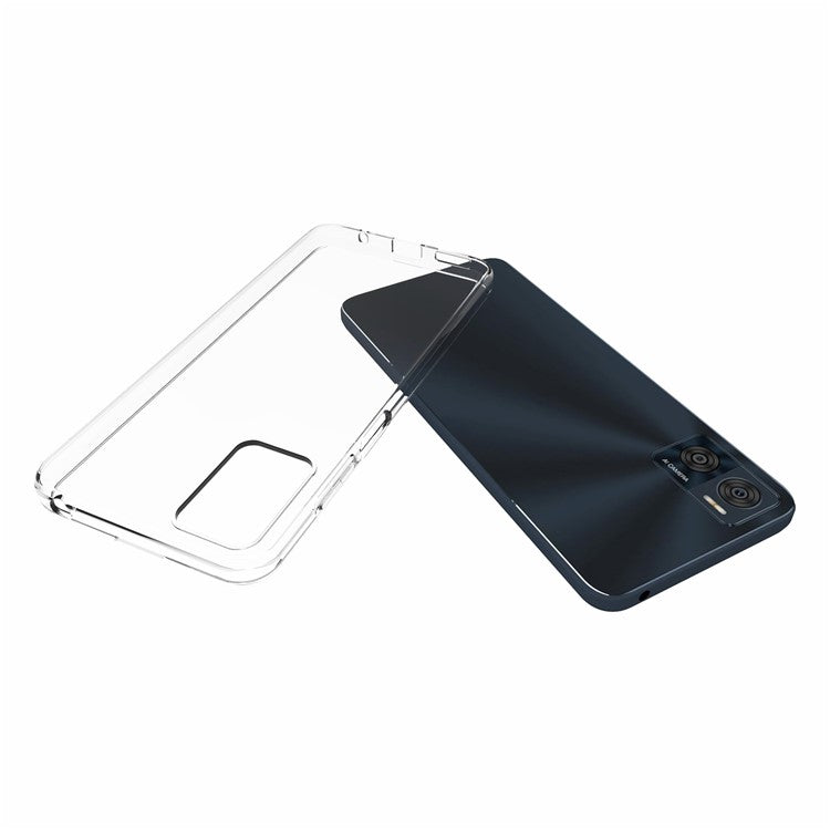 Shockproof Phone Cover for Motorola Moto E22 4G Transparent Glossy Watermark-Free TPU Phone Case