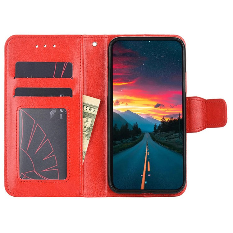 For Huawei P60 / P60 Pro Leather Wallet Phone Case Folding Stand Full Protection Cover - Red